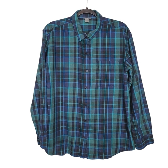 Eddie Bauer Plaid Button Down - Picture 3 of 6